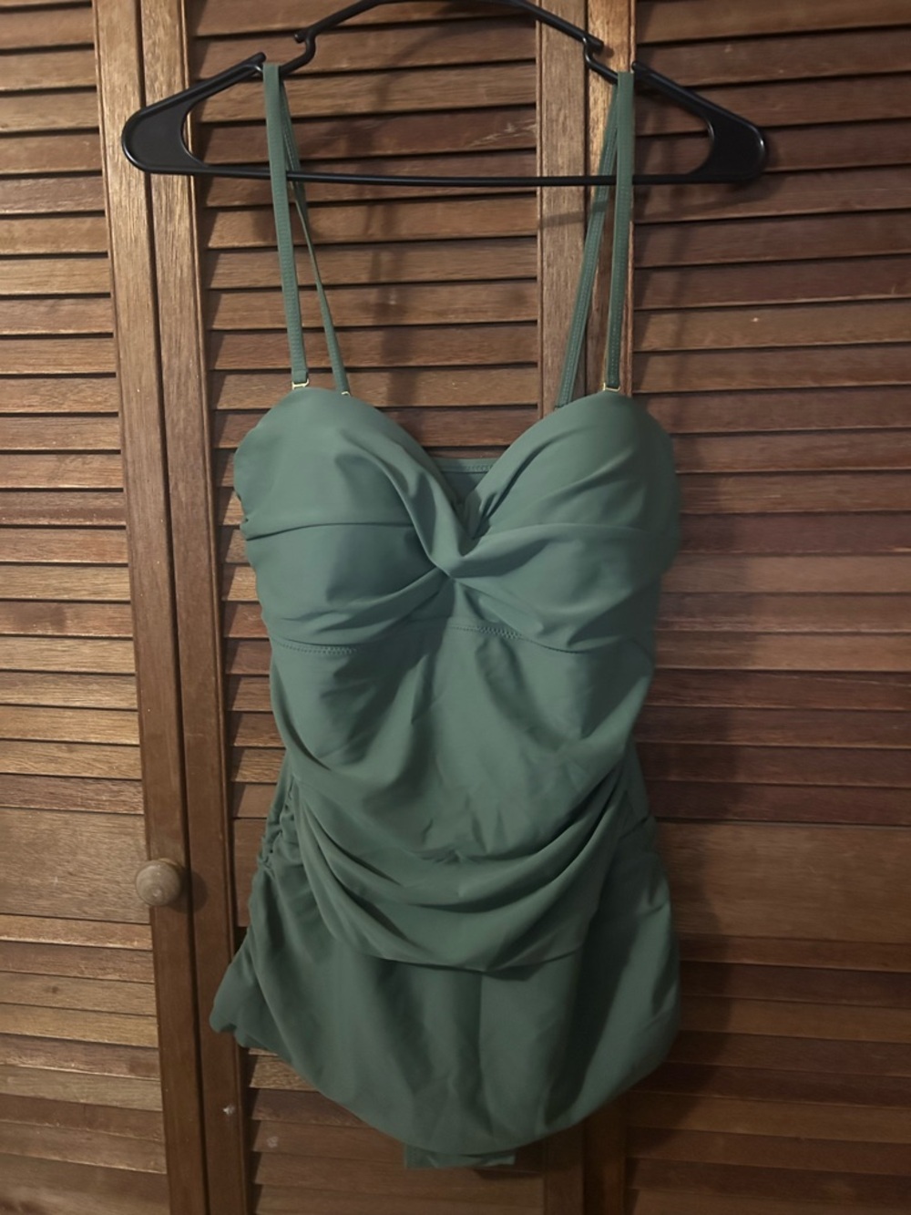 Green Twist Front One-Piece Swim-dress Sz 10 bonus cover